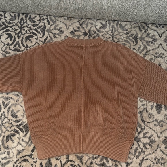 Aerie Ribbed Crewneck Sweater - Brown size small - Picture 3 of 5